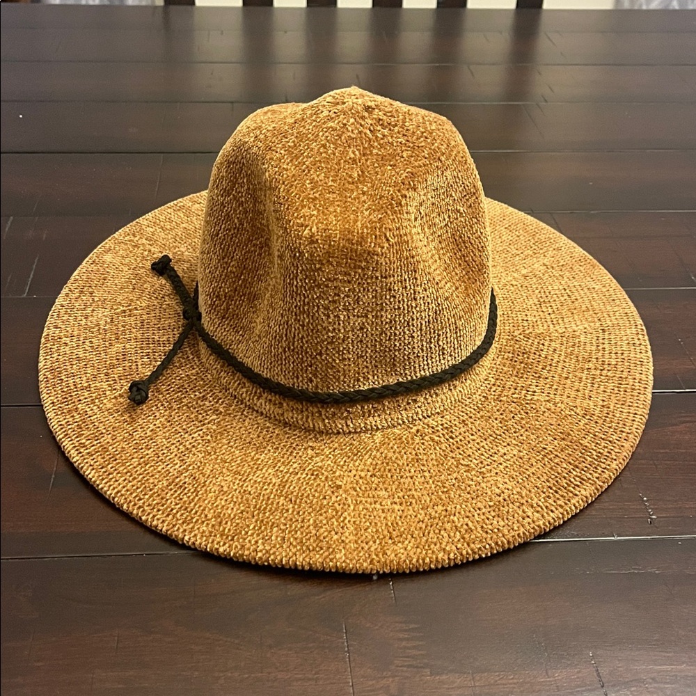 Britt’s Knits Getaway Foldable Panama Bucket Hat Packable Chenille Chestnut OS - Picture 10 of 13